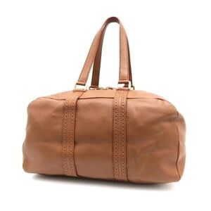 Celine Tea Leather Boston Handbag